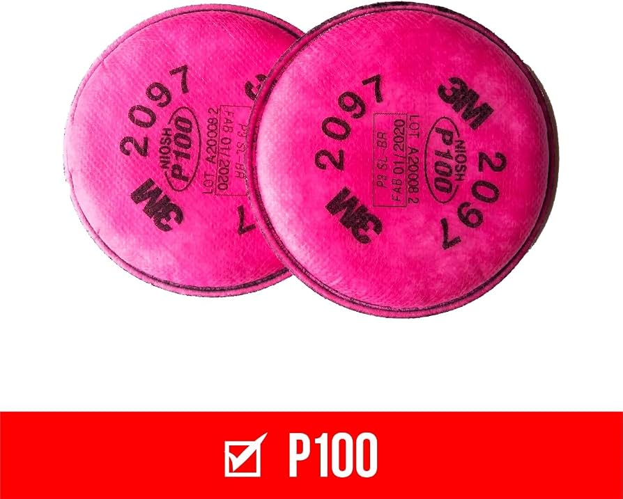 3M Performance P100 Particulate + Odor Filters, 2 pairs, NIOSH